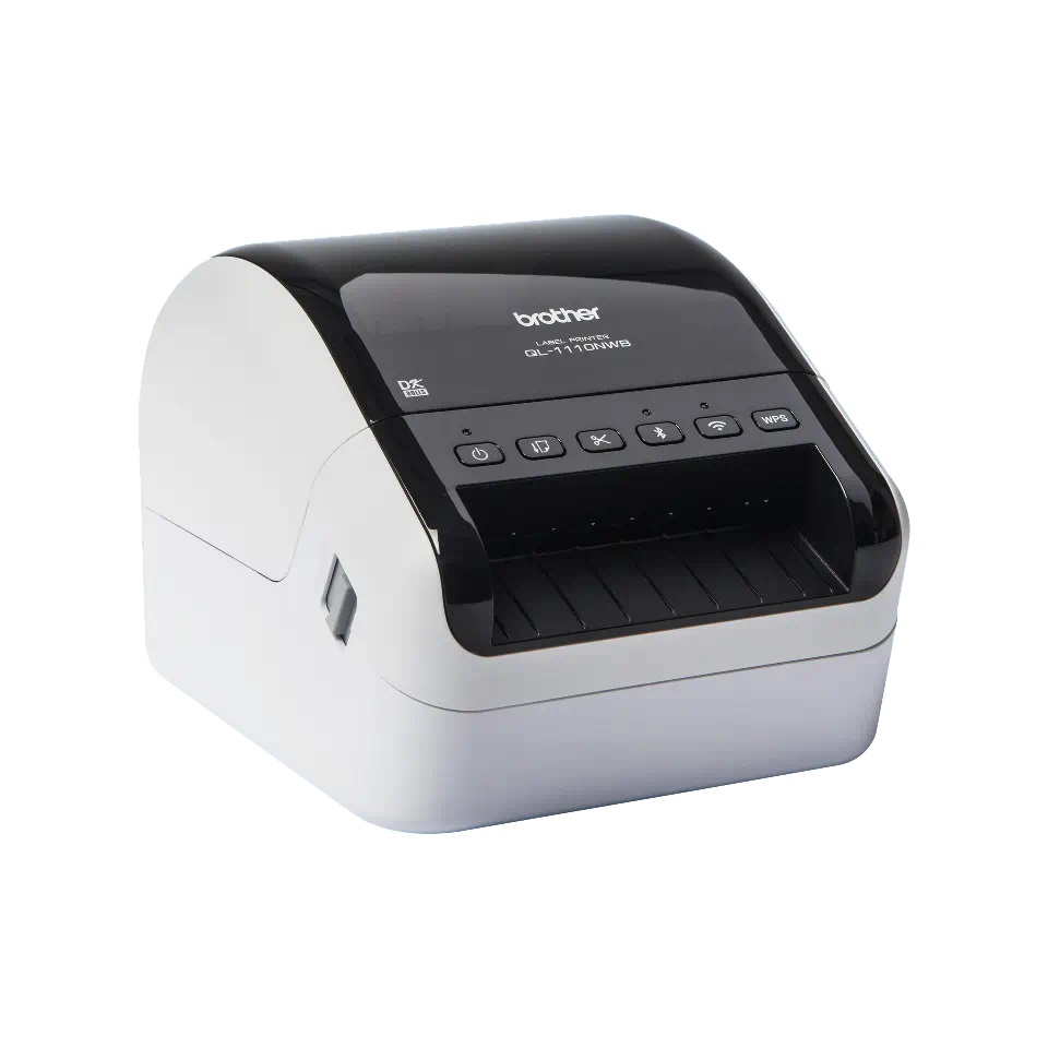 Printer etiketash Brother QL-1110NWB, 4", LAN Wi-Fi USB, i bardhë