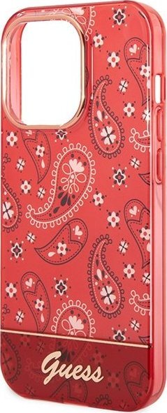 Futrollë për telefon Guess GUHCP14XHGBNHR, për iPhone 14 Pro Max, hardcase, e kuqe Bandana Paisley