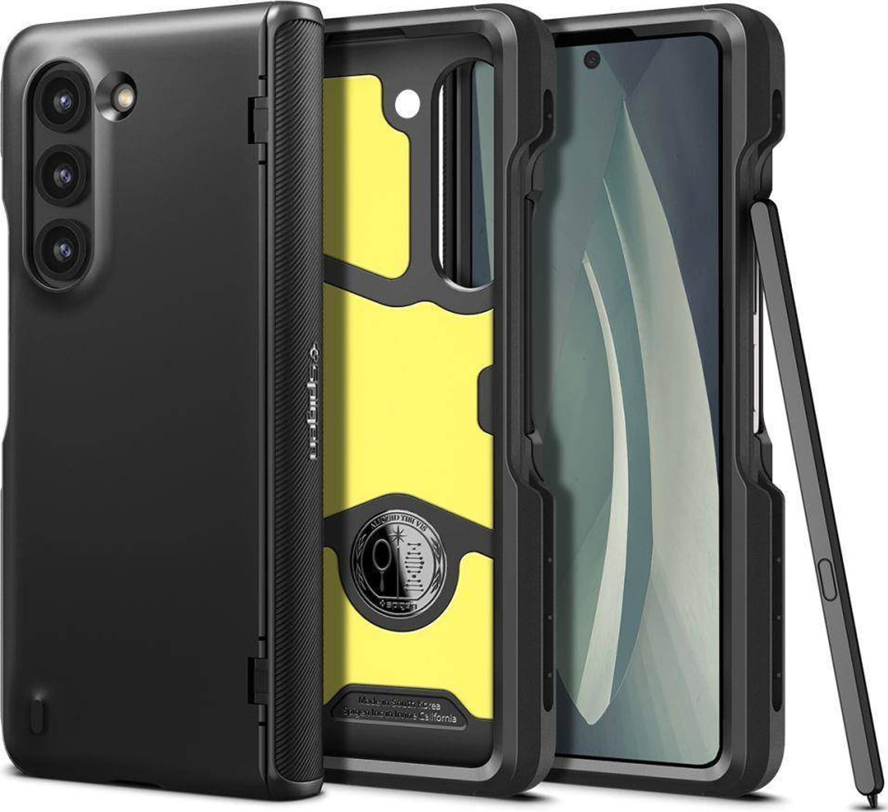 Mbulesë telefoni Spigen Slim Armor Pro Pen për Samsung Galaxy Z Fold5, me hapësirë për Stylus, e zezë