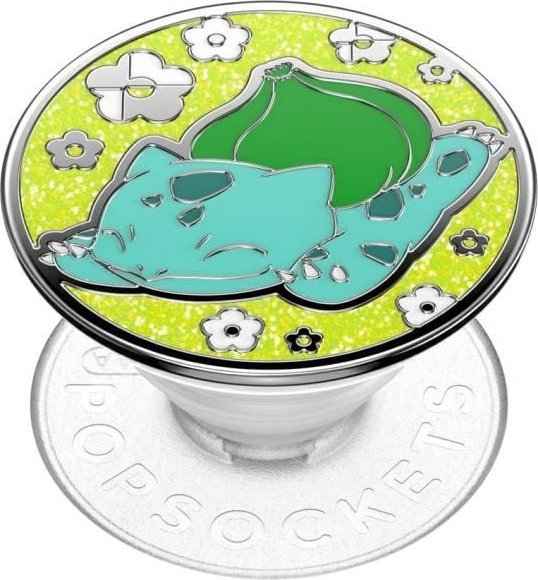 Kapëse telefoni PopSockets Enamel Bulbasaur Nap PopGrip, ngjitës, shumëngjyrësh