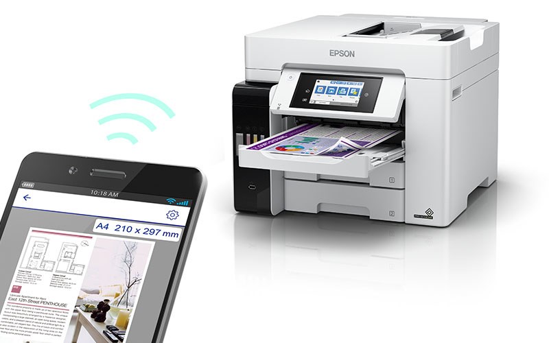 Printer inkjet Epson EcoTank ET-5880, A4, 25 ppm, 4800 x 2400 DPI, i bardhë