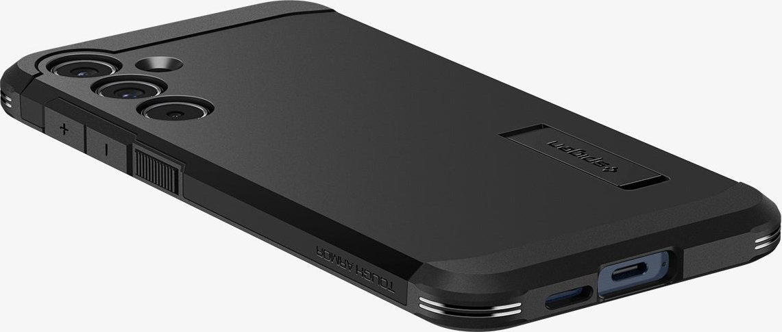 Mbulesë telefoni Spigen Tough Armor për Samsung Galaxy A55 5G, mbrojtëse, me mbajtëse, e zezë