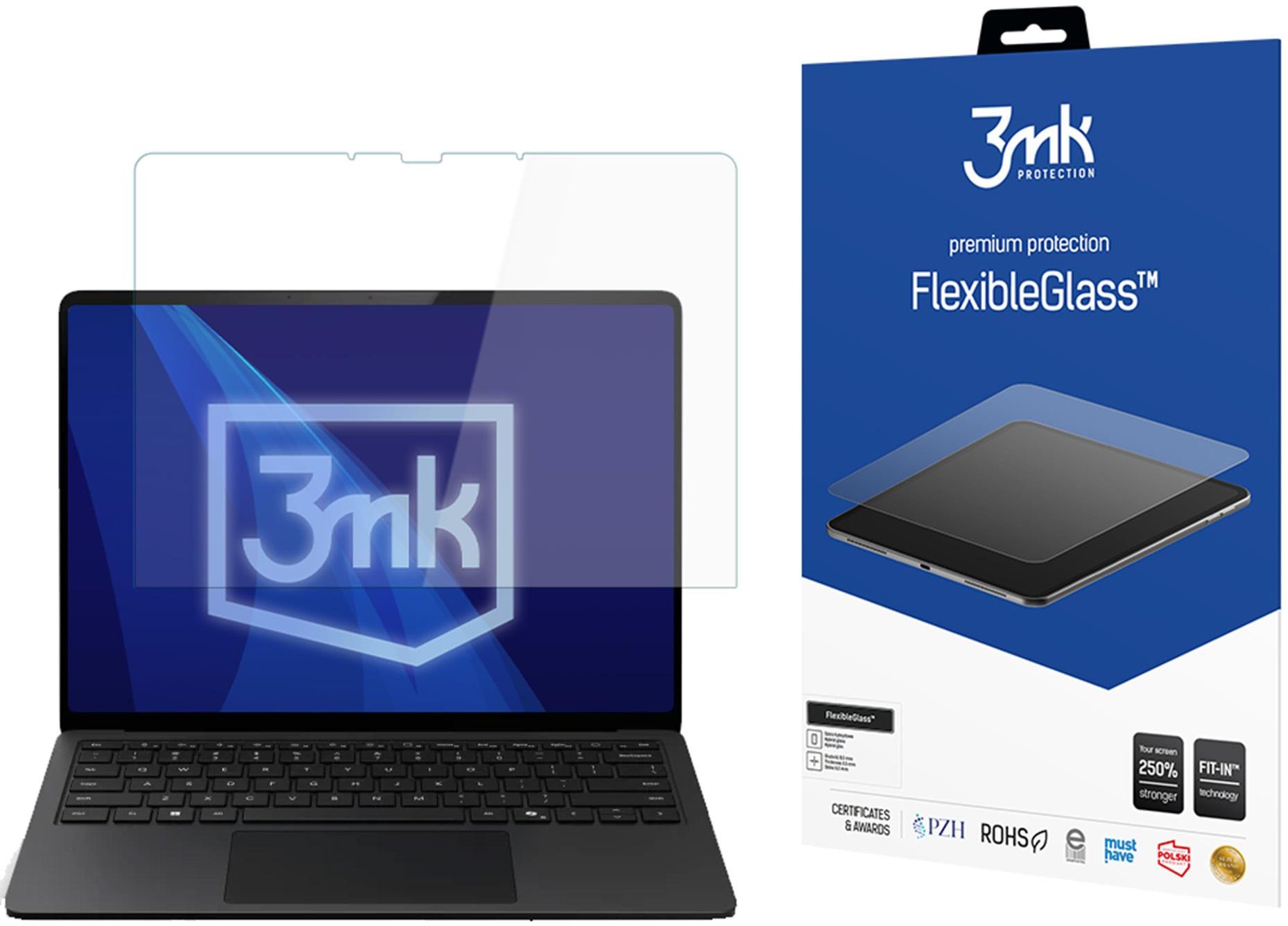 Mbrojtës ekrani 3mk FlexibleGlass për Microsoft Surface Laptop Copilot+ 13", xham hibrid, 0.3mm, transparent