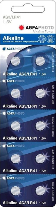 Шел батерии AgfaPhoto LR41, алкални 1.5V, сет 10 парчиња