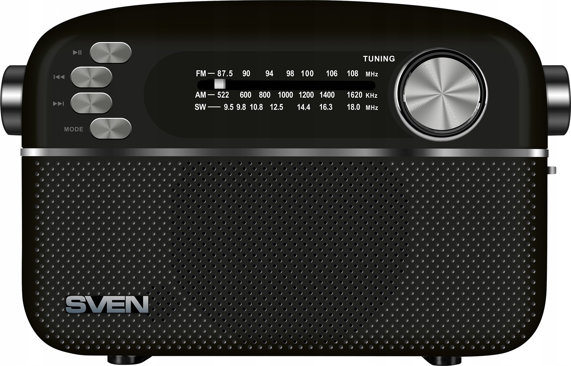 Radio portative Sven SRP-505, wireless, Blu-ray dhe DVD player, e zezë