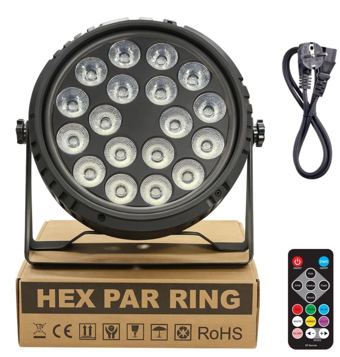 Reflektor skenik LIGHT4ME HEX PAR RING, 18x6W, RGBWA+UV, i zi