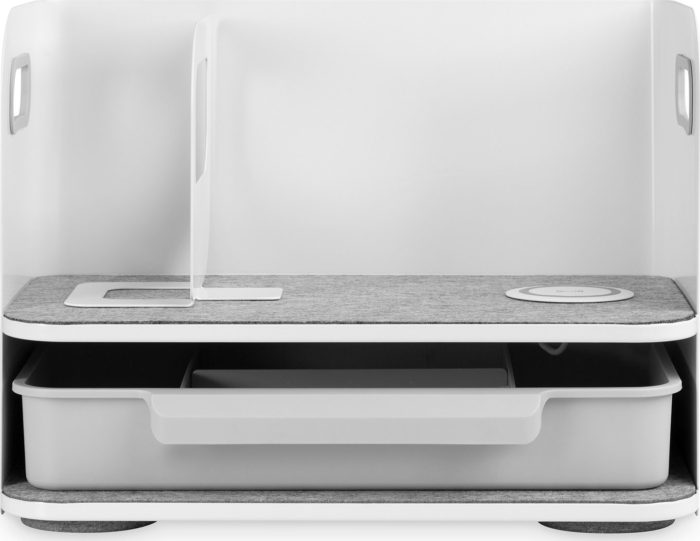 Organizues tavoline Digitus DA-90442, me karikues wireless Qi, i bardhë gri