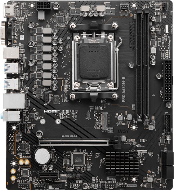 Pllakë amë MSI PRO A620M-B, AMD A620, Socket AM5, Micro ATX