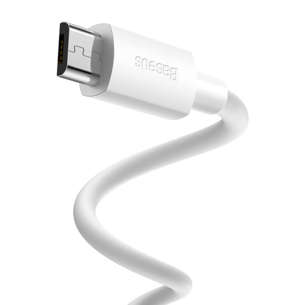 Kabllo USB Baseus Simple Wisdom BSU2080, USB A në microUSB, 1.5 m, e bardhë