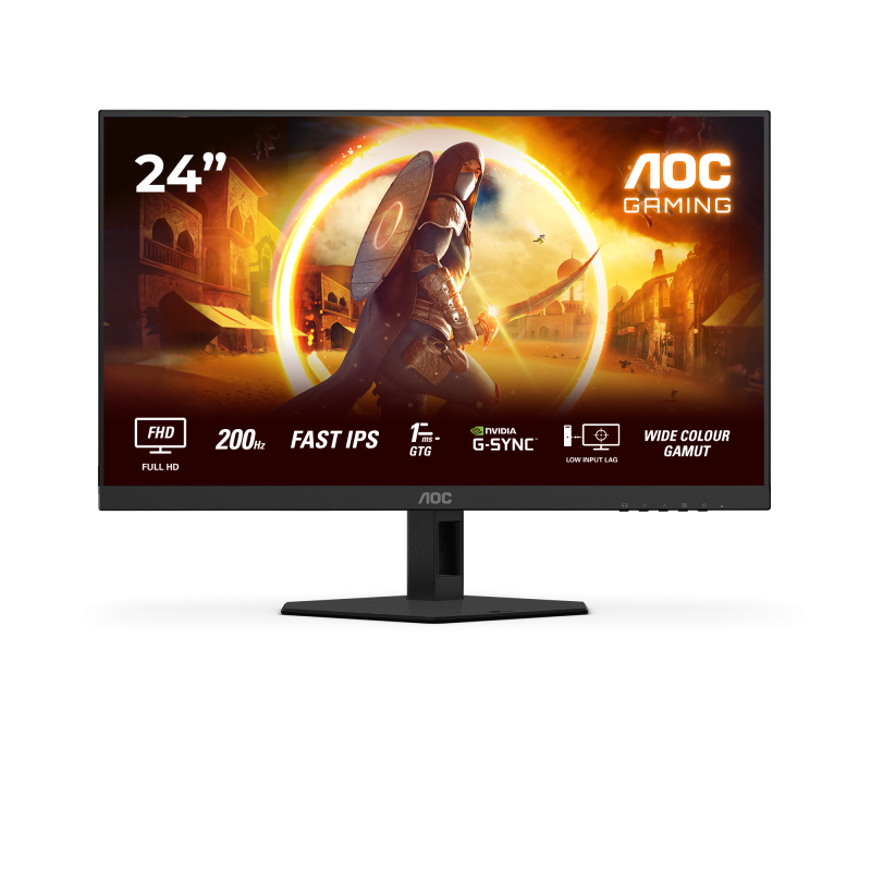 Monitor gaming AOC G4 24G4HRE, 23.8", Full HD 200Hz, i zi e kuqe
