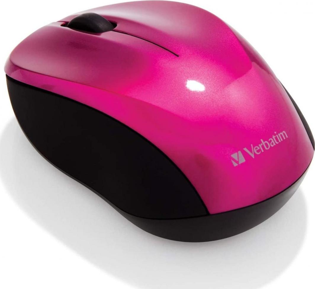 Maus Verbatim Go, wireless, USB, rozë