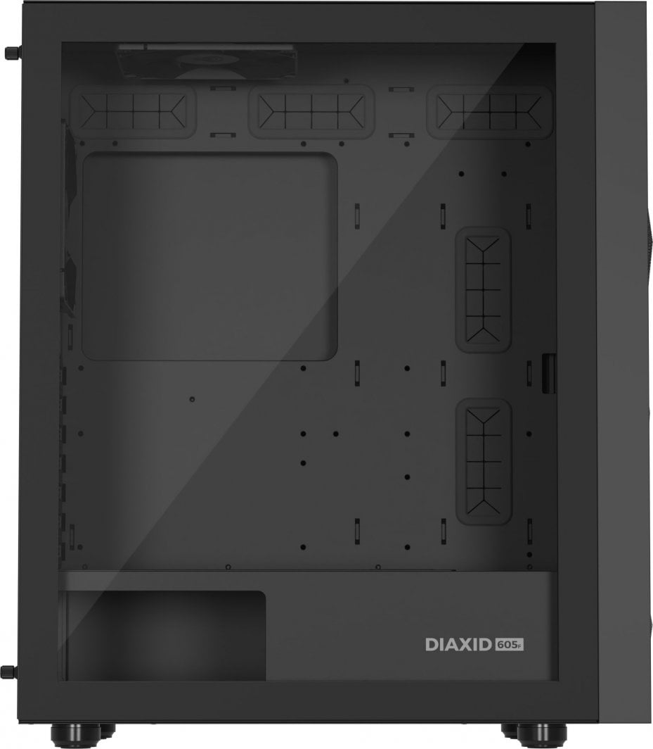 Kasë Genesis Diaxid 605F, e zezë, Midi Tower