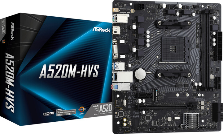 [OUTLET] Pllakë amë ASRock A520M-HVS - AMD A520