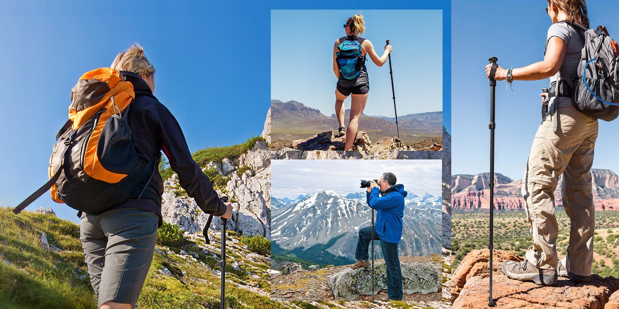 Monopod K&amp;F Concept MS16, aliazh alumini dhe magnezi, Flip Lock, argjendtë