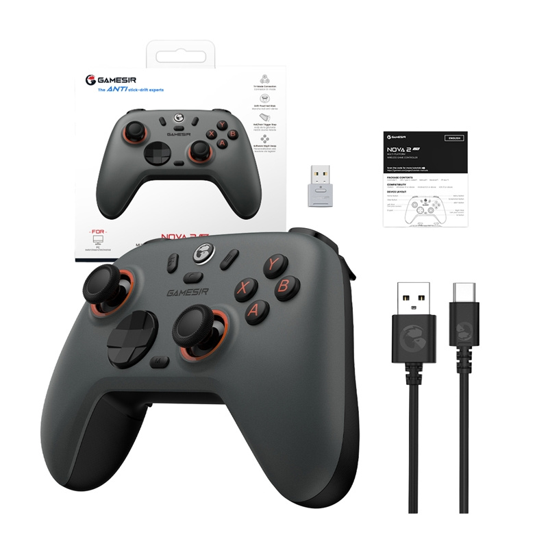 Gamepad wireless Gamesir Nova 2 Lite, Bluetooth, 1000Hz, gri e errët