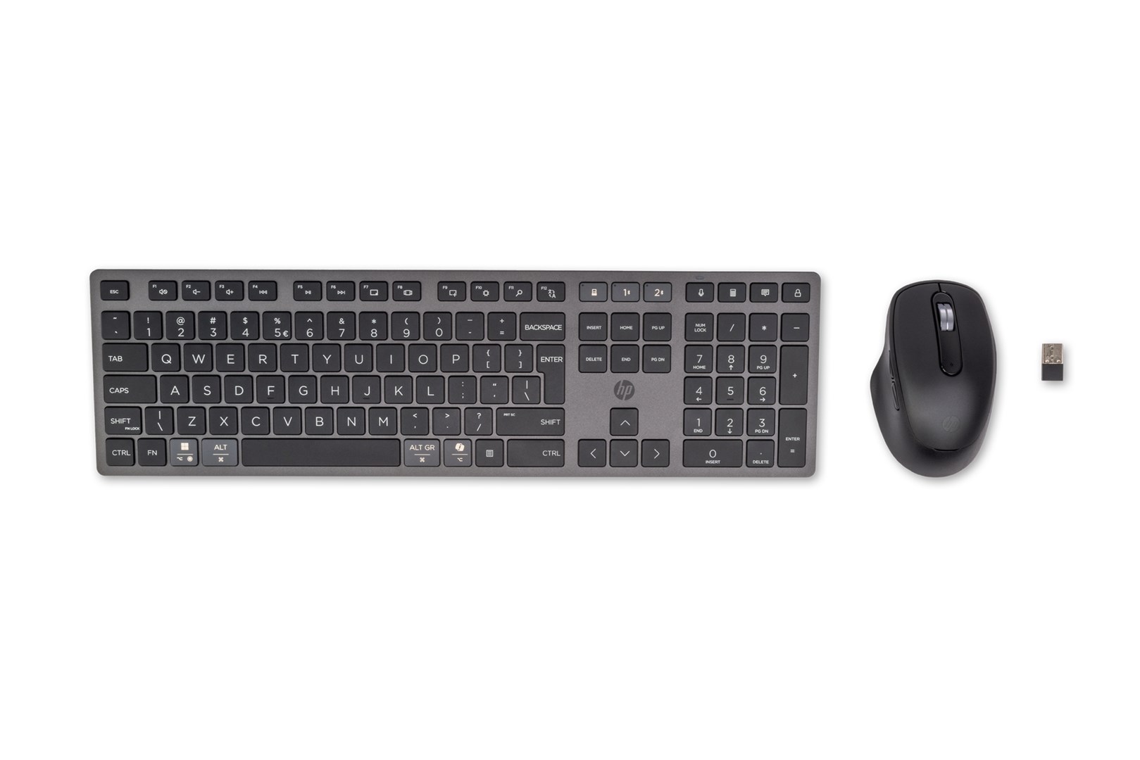 Komplet tastierë dhe maus wireless HP 720, multi device, i rikarikueshëm, i zi