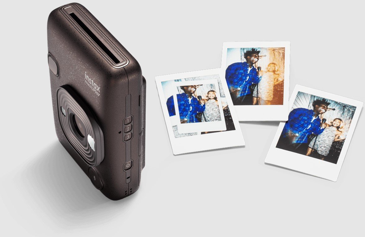 Aparat fotografik Fujifilm Instax LiPlay, hibrid me printim instant, ekran 2.7", bronz