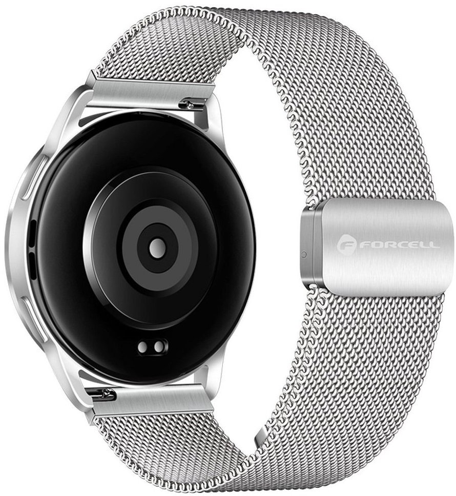 Rrip ore Forcell Strap F-DESIGN FS11, 22 mm, çelik inox magnetik, argjendtë