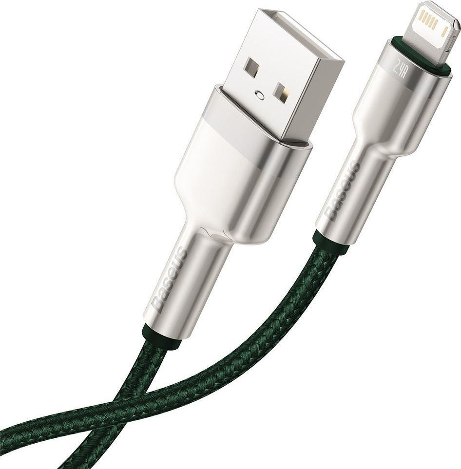 Kabllo USB Baseus USB A në Lightning, 2 m, 2.4A, jeshile