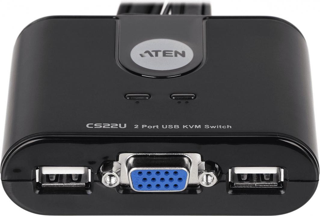 Ndërprerës KVM ATEN CS22U-A7, USB, VGA, i zi
