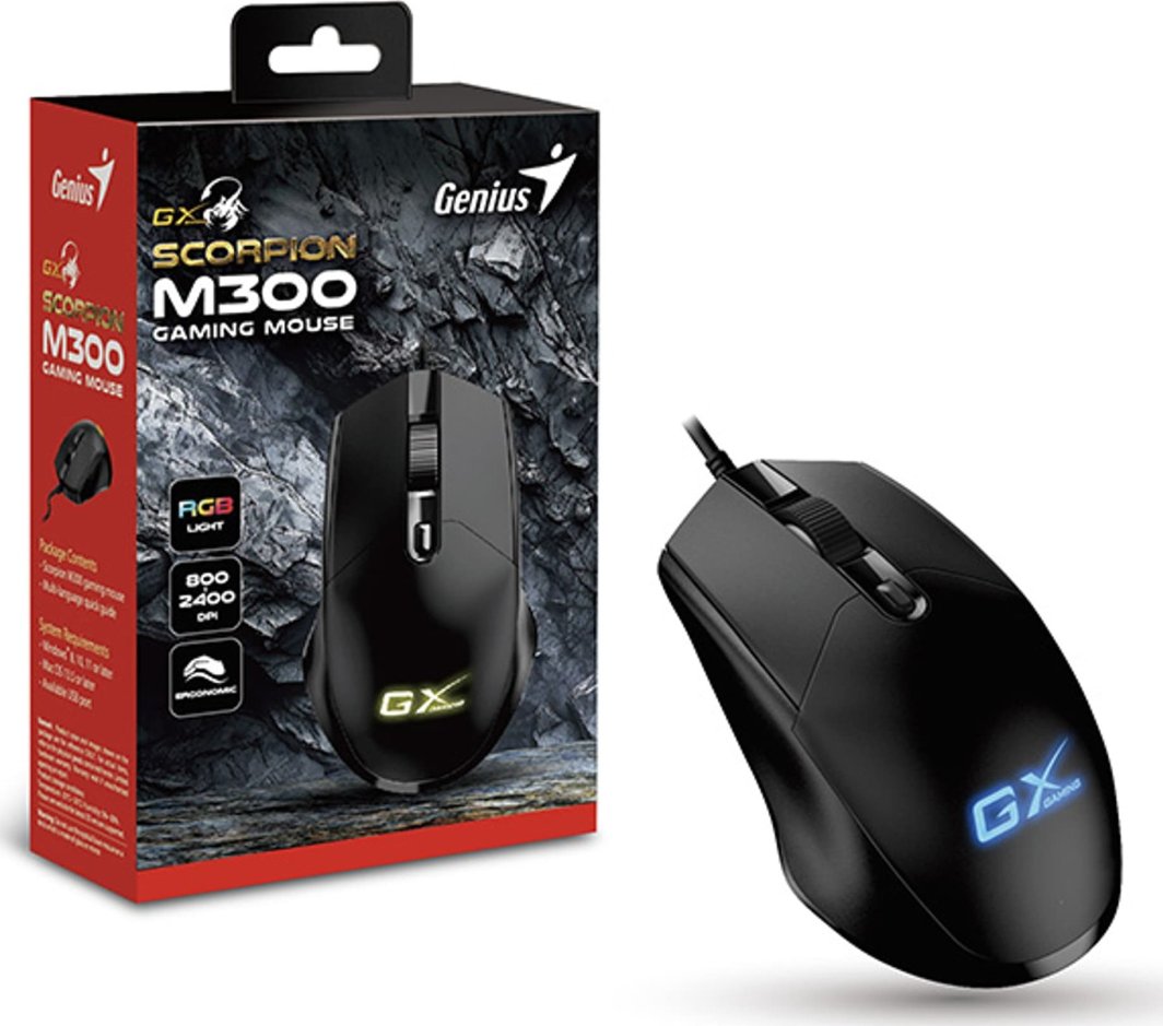 Maus Genius Mouse Wired Mouse, Genius GX Gaming Scorpion M300, me kabllo, i zi
