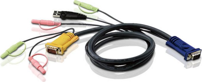 Kabllo Aten 2L-5305U, VGA USB Audio, 5m, zi gri