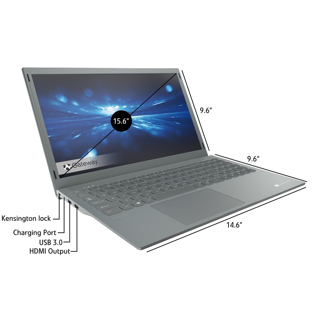Laptop Gateway Ultra Slim, 15.6", Intel Pentium Silver, 4GB RAM, 128GB SSD, i hirtë