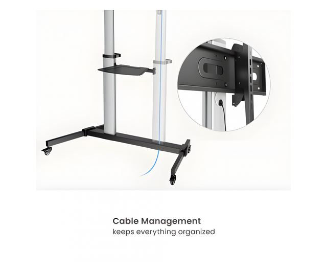 Stendë mobile për TV Serioux 44-610TW, 60"-100", ngarkesë 100kg, e zezë