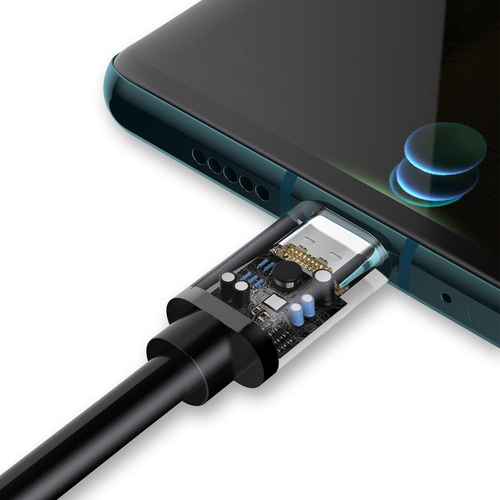 Kabllo Dudao USB-A - USB-C, 1m, e zezë