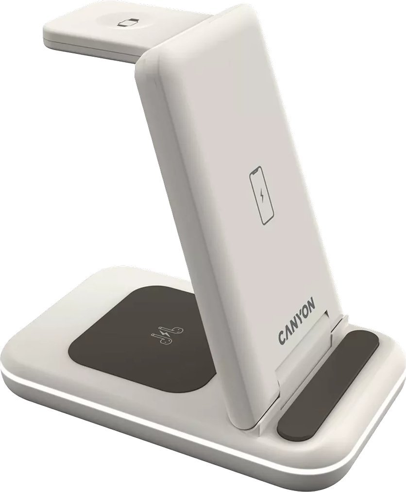 Stacion karikimi wireless Canyon WS 304 Cosmic Latte, 3 në 1, karikim i shpejtë, bezhë