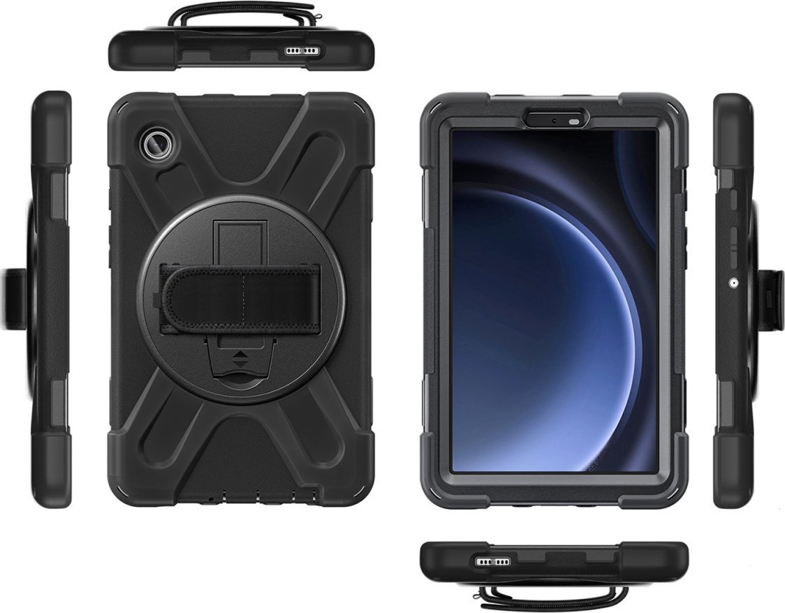 Mbulesë tablet 4smarts Rugged Case Grip për Samsung Galaxy Tab A9, kundër rënies, kundër goditjeve, e zezë