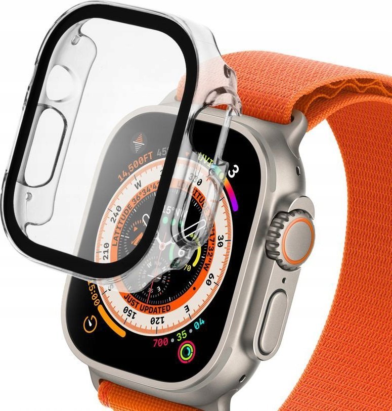 Mbrojtëse orë FIXED Pure Cover për Apple Watch Ultra 49mm, xham i kalitur, transparente