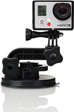 Mbajtëse vakumi për kamera aksion GoPro Suction Cup V3, universale, e zezë