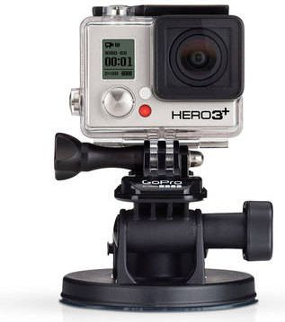 Mbajtëse me vakum GoPro Suction Cup Mount AUCMT-302, për kamera aksioni, e zezë