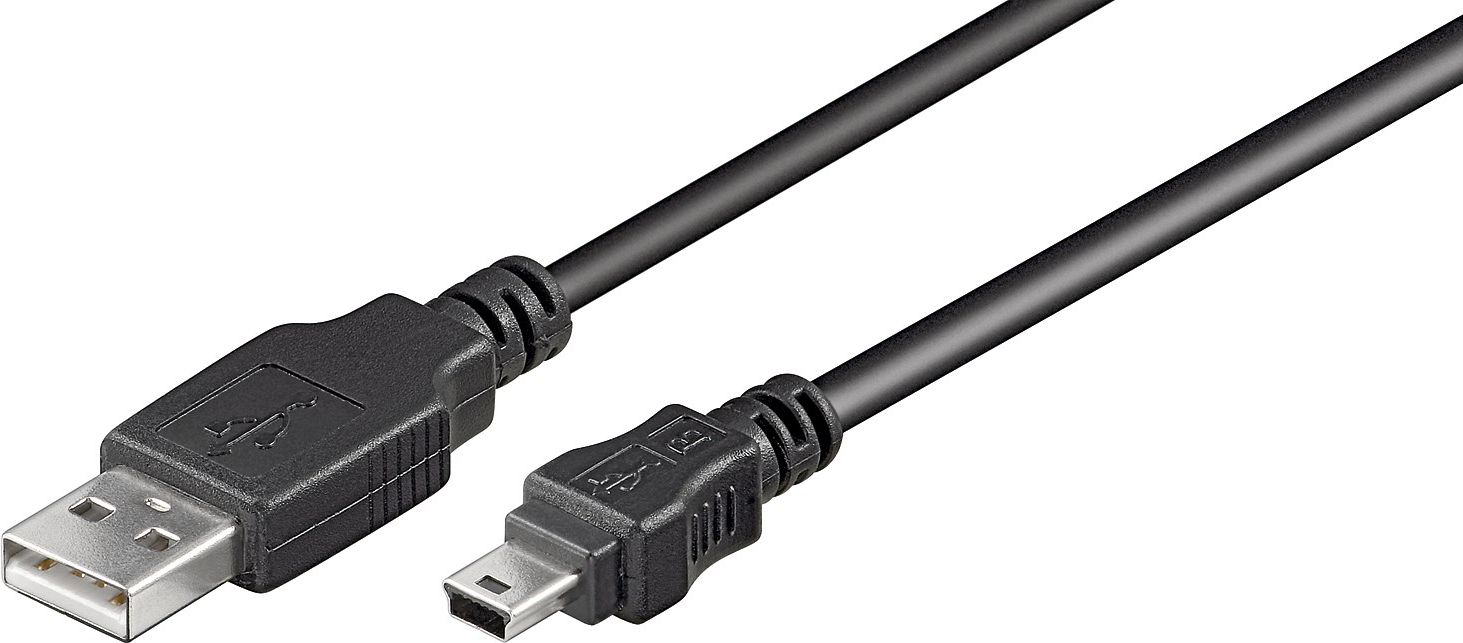 Kabllo USB Goobay 50767, USB A në mini USB, 1.8 m, e zezë