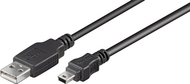 Kabllo USB Goobay 50767, USB A në mini USB, 1.8 m, e zezë