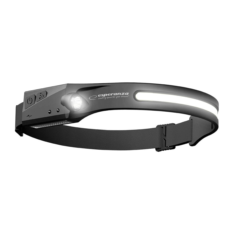 Dritë koke Esperanza Athena EOT067, LED COB 240 lumen, rikarikueshme, e zezë
