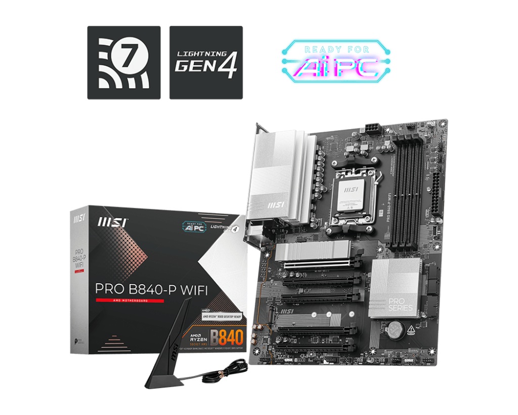 Pllakë amë MSI PRO B840-P WiFi AM5 DDR5 PCIe 4.0 ATX