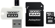 Kartë memorike GoodRam All in One MicroSDXC, 64GB, Class 10 UHS I U1, me adapter