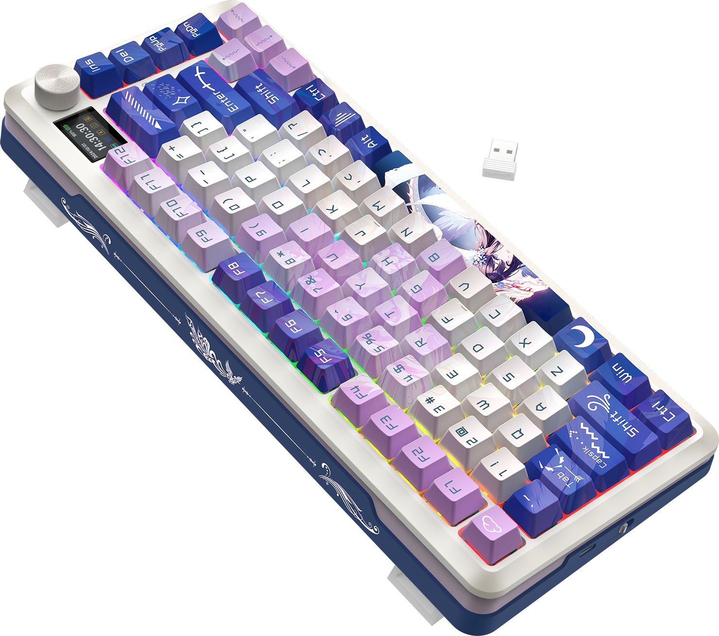 Tastierë mekanike Redragon K708AK RGB Pro Leopard L, 75%, RGB, e zezë