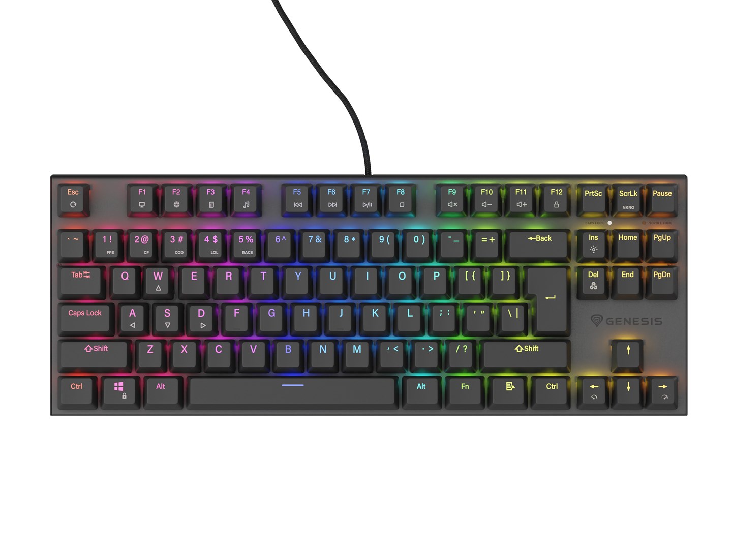Tastierë Genesis Thor 303 TKL RGB, e zezë