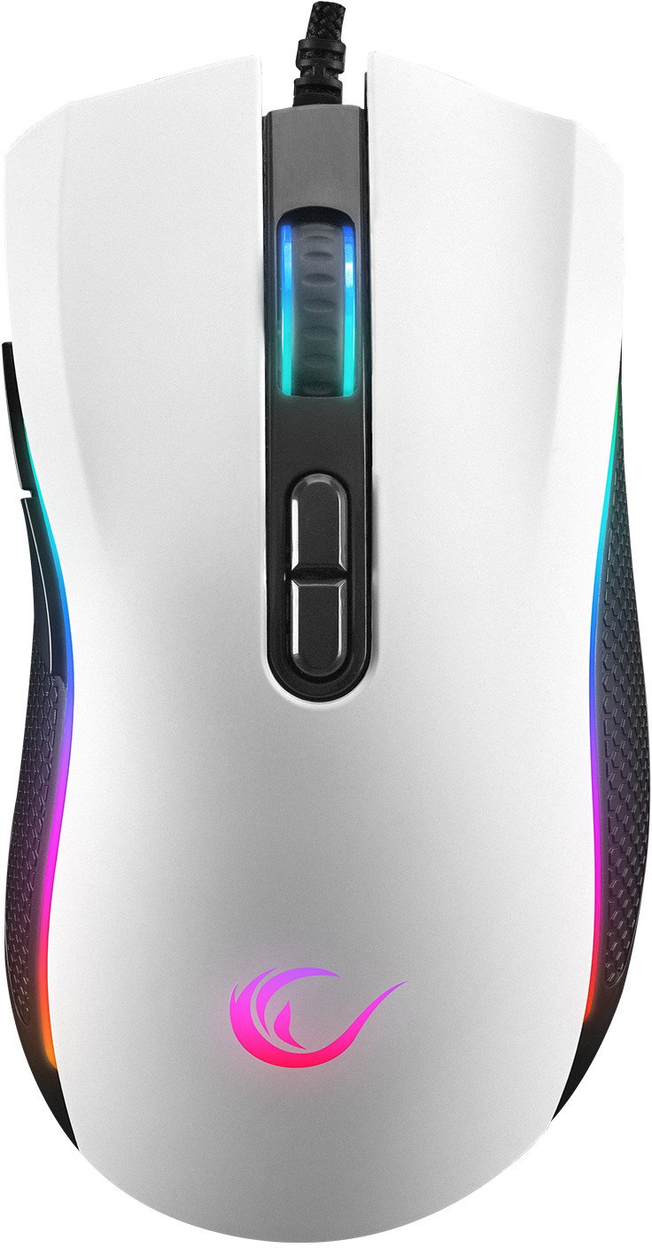 Mашина за игри Rampage SMX-R44V2, 12800 DPI, RGB LED, бела