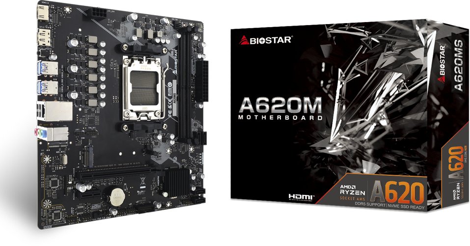 Pllakë amë Biostar A620MS, socket AM5, DDR5, e zezë
