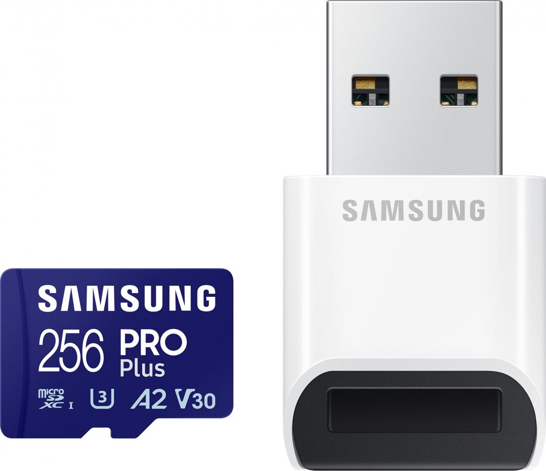 Kartë memorie Samsung PRO Plus UHS-I U3 (Class 10) Micro SDXC 256GB + përshtatës USB