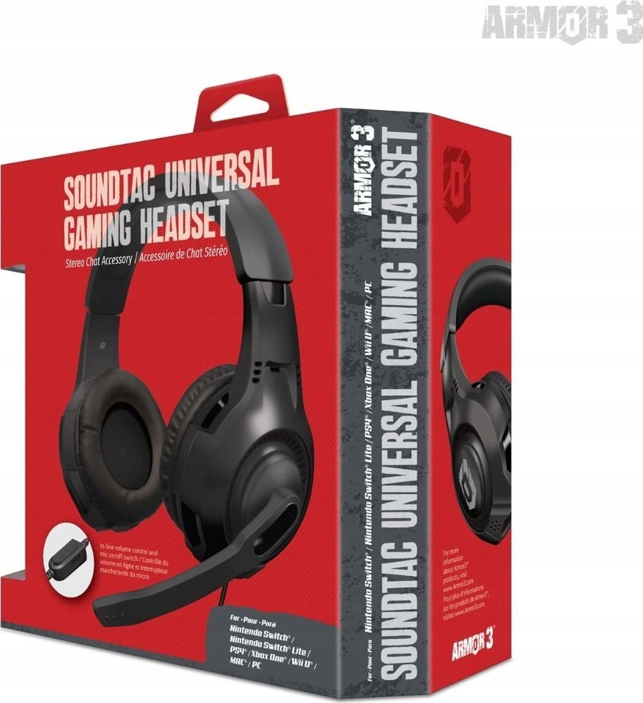 Kufje gaming SoundTac Universal, 3.5mm, me mikrofon, të zeza