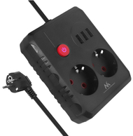 Parafurtunë Maclean MCE388 B, 2 priza, 3xUSB, 3 m, e zezë