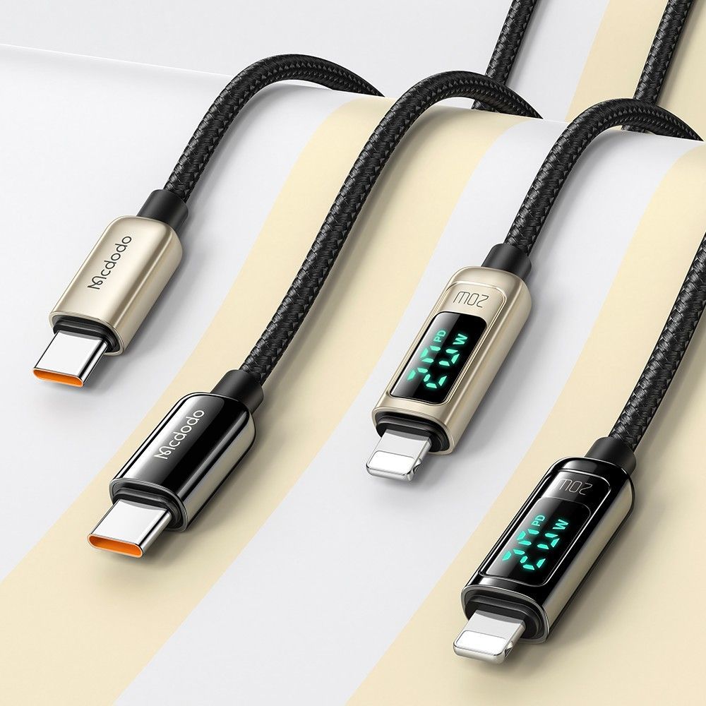 Kabllo karikues USB C në Lightning Mcdodo CA-8810, 1.2m, 36W, i zi