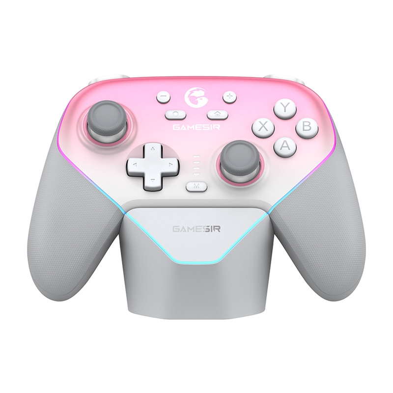 Gamepad wireless GameSir Super Nova, tri-mode, RGB, i bardhë rozë
