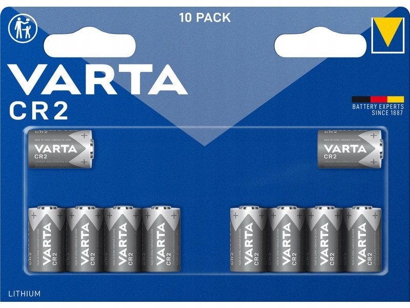 Bатерии литиумски за камера Varta 6206301461 CR2, 880mAh, 3V, сет 10 парчиња