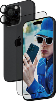 Set mbrojtës Pantserglas 2 in 1 për iPhone 16 Pro, xham mbrojtës, transparente